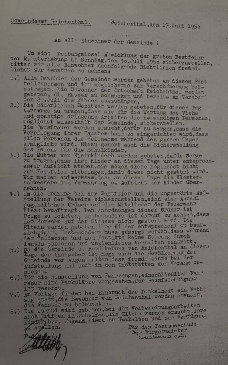 Feier, Markterhebung, Veranstaltung
