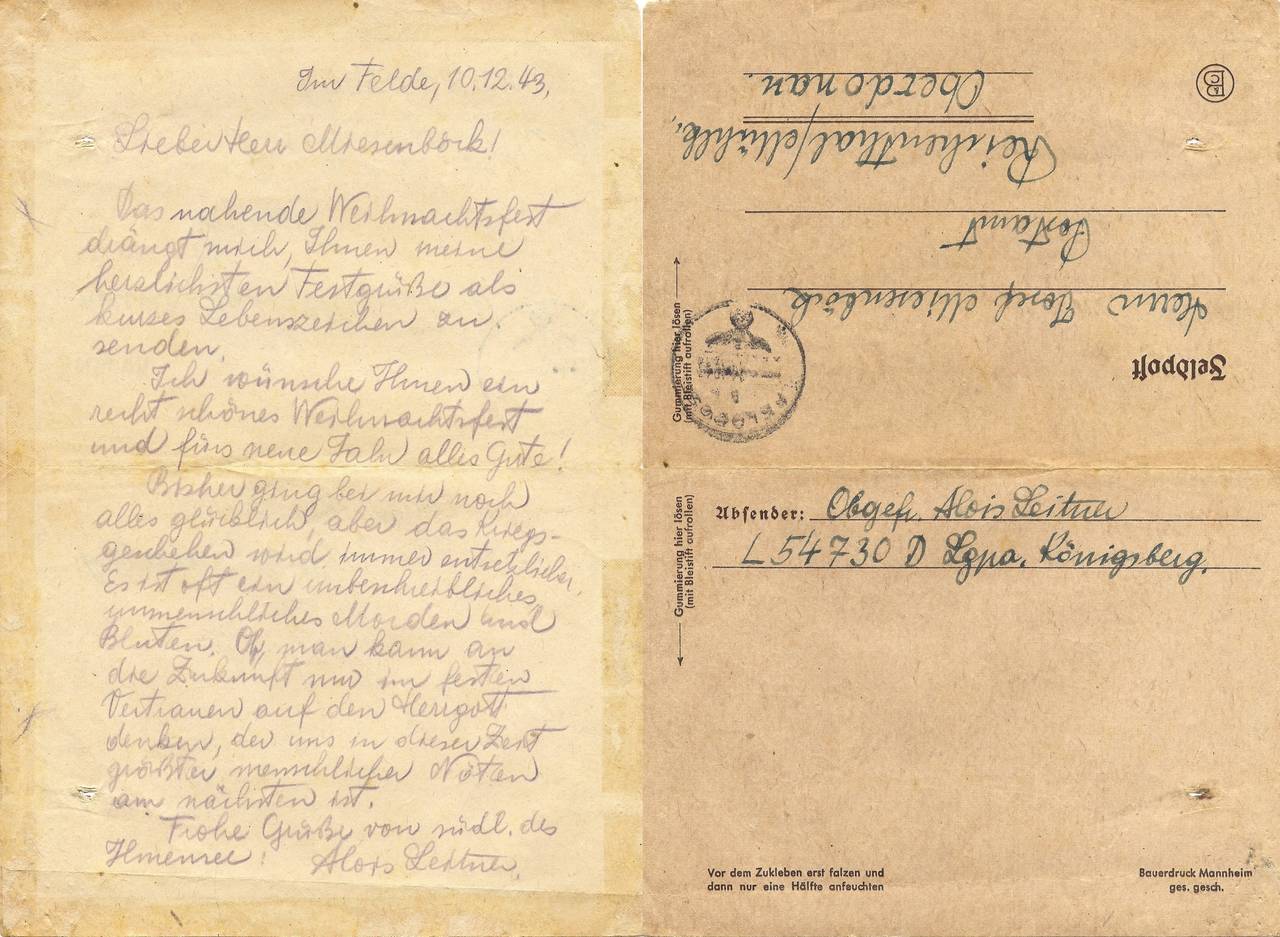 Brief, Feldpost, Kriegszeit