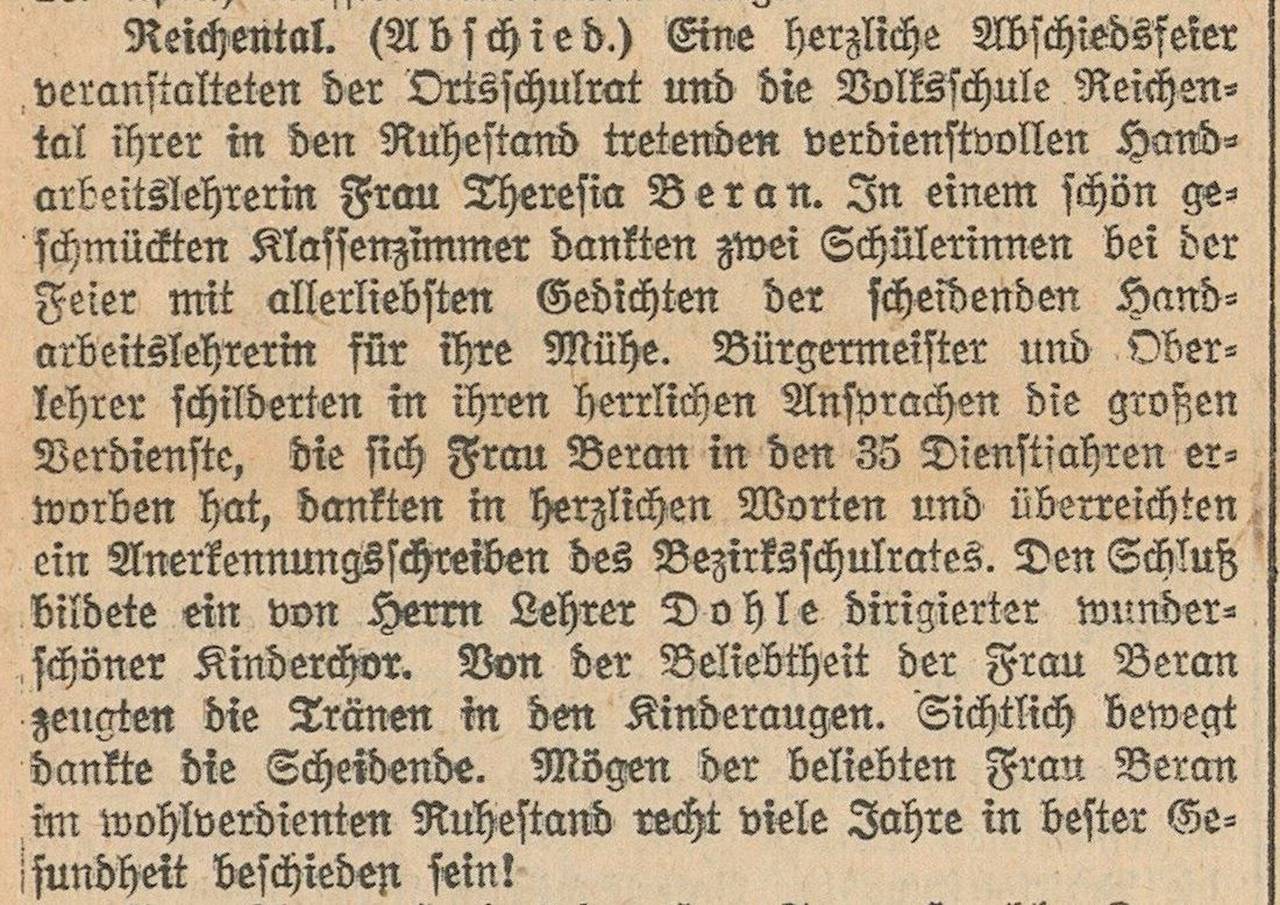 Alte Volksschule, Zeitungsartikel