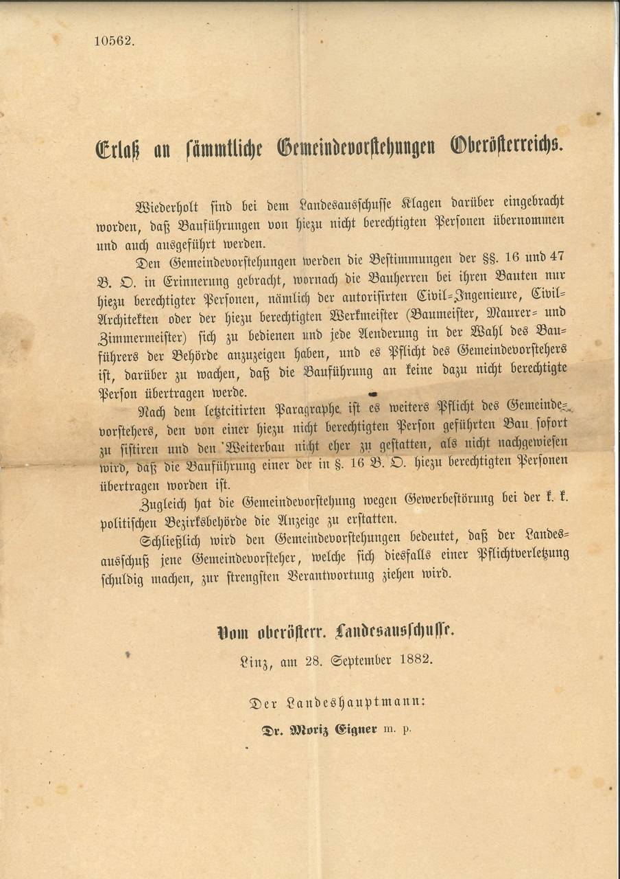 Dokument, Gemeindeamt Reichenthal