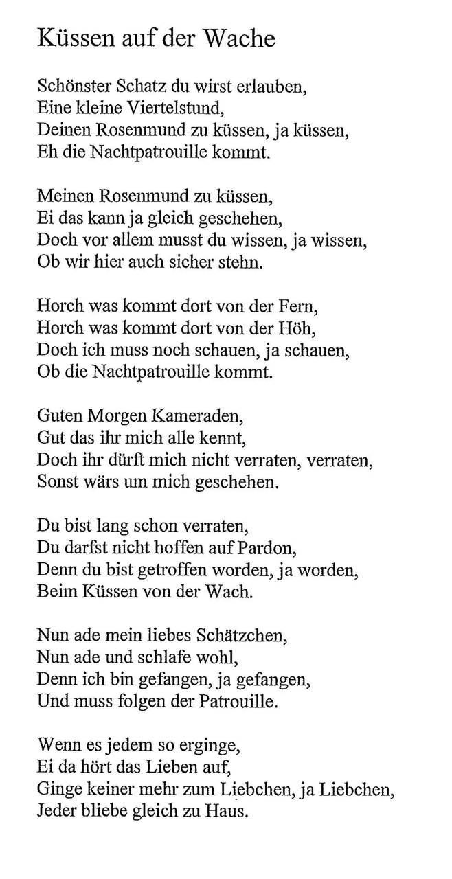 Erinnerungen, Gedicht, Kriegszeit
