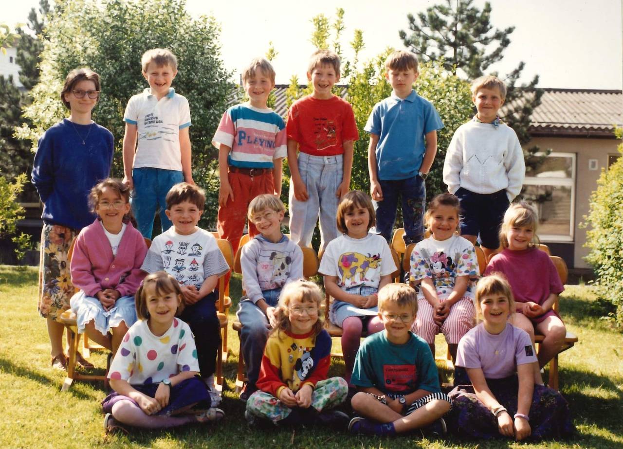 Klassenfoto, Lehrer, Schüler, Schulklasse