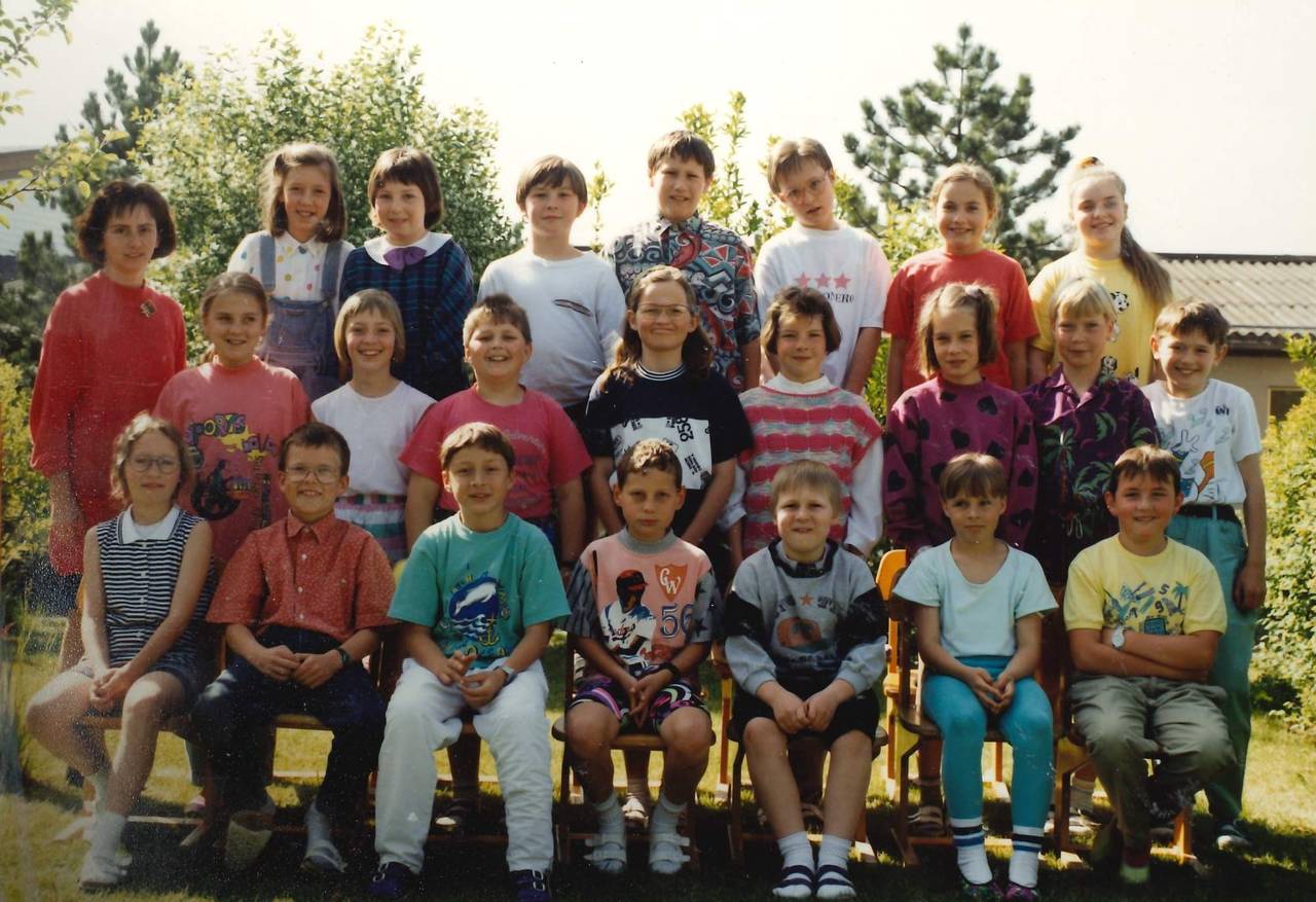 Klassenfoto, Lehrer, Schüler, Schulklasse