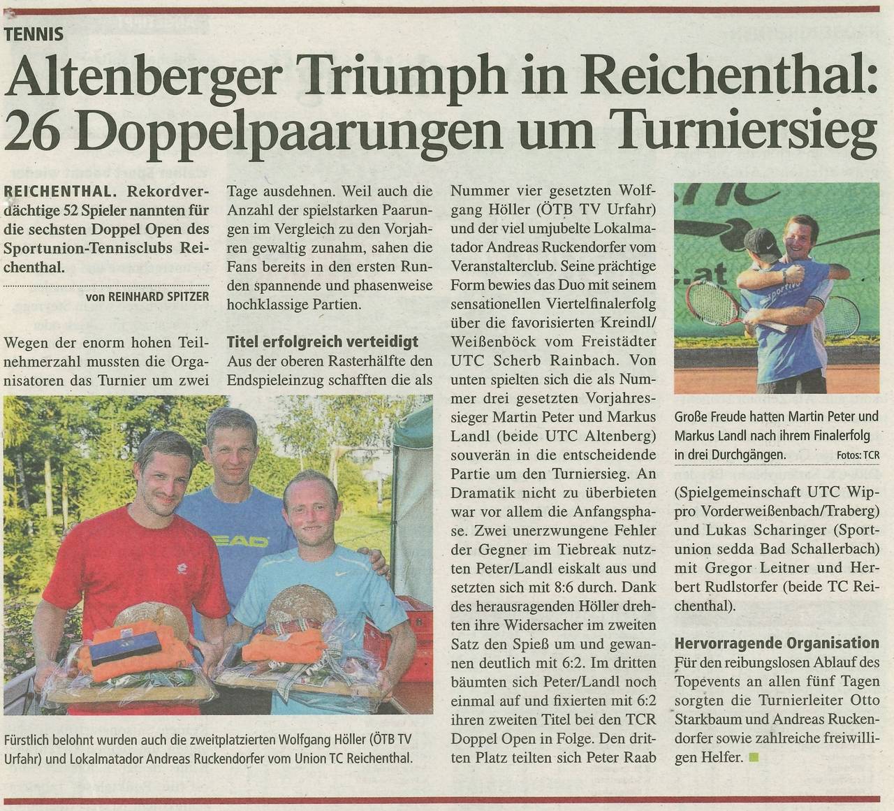 Tennis, Tennisplatz, Zeitungsartikel, Zeitungsbericht
