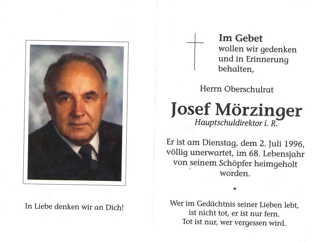 Sterbebild, Volksschule