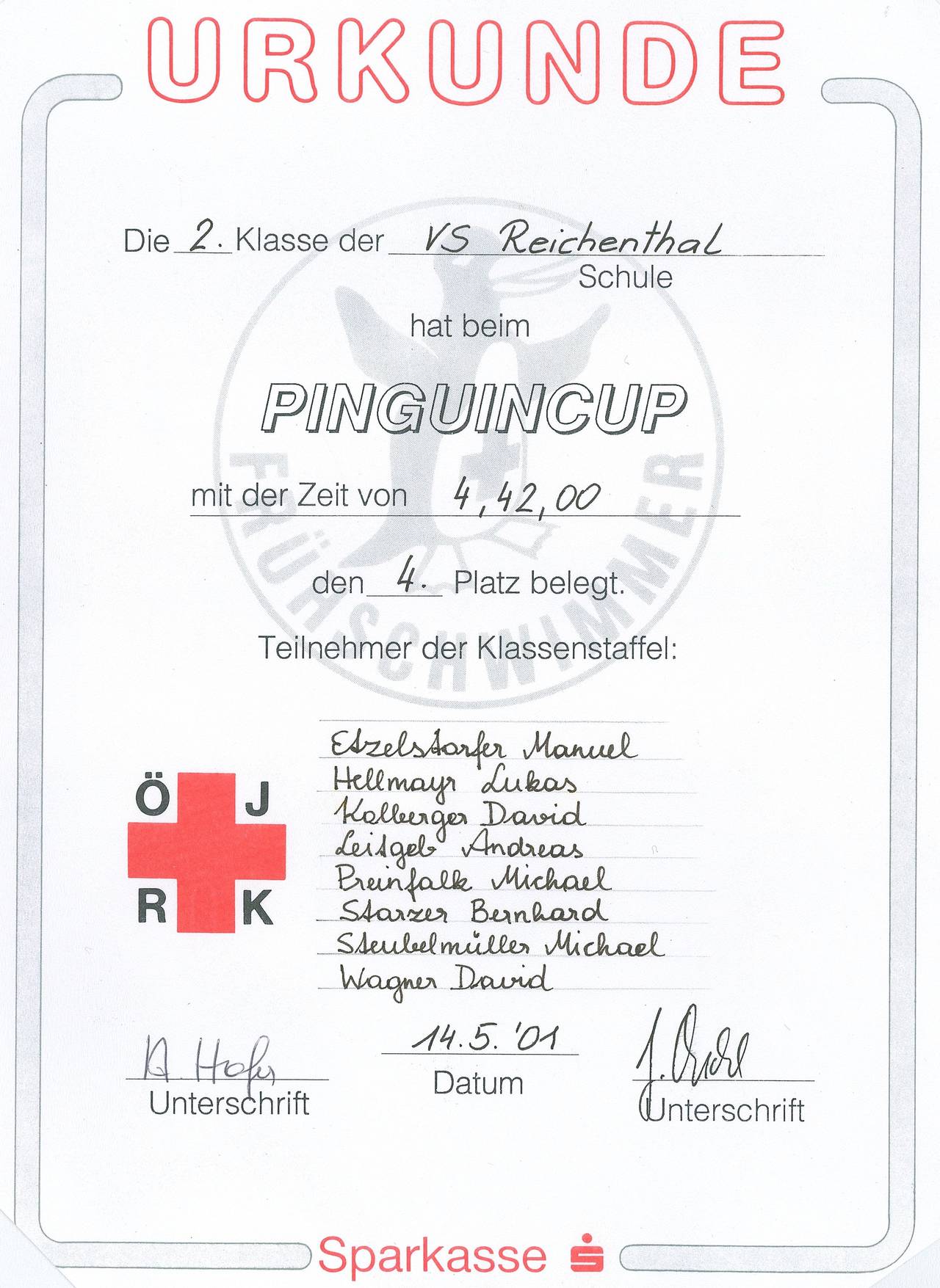 Urkunde, Volksschule