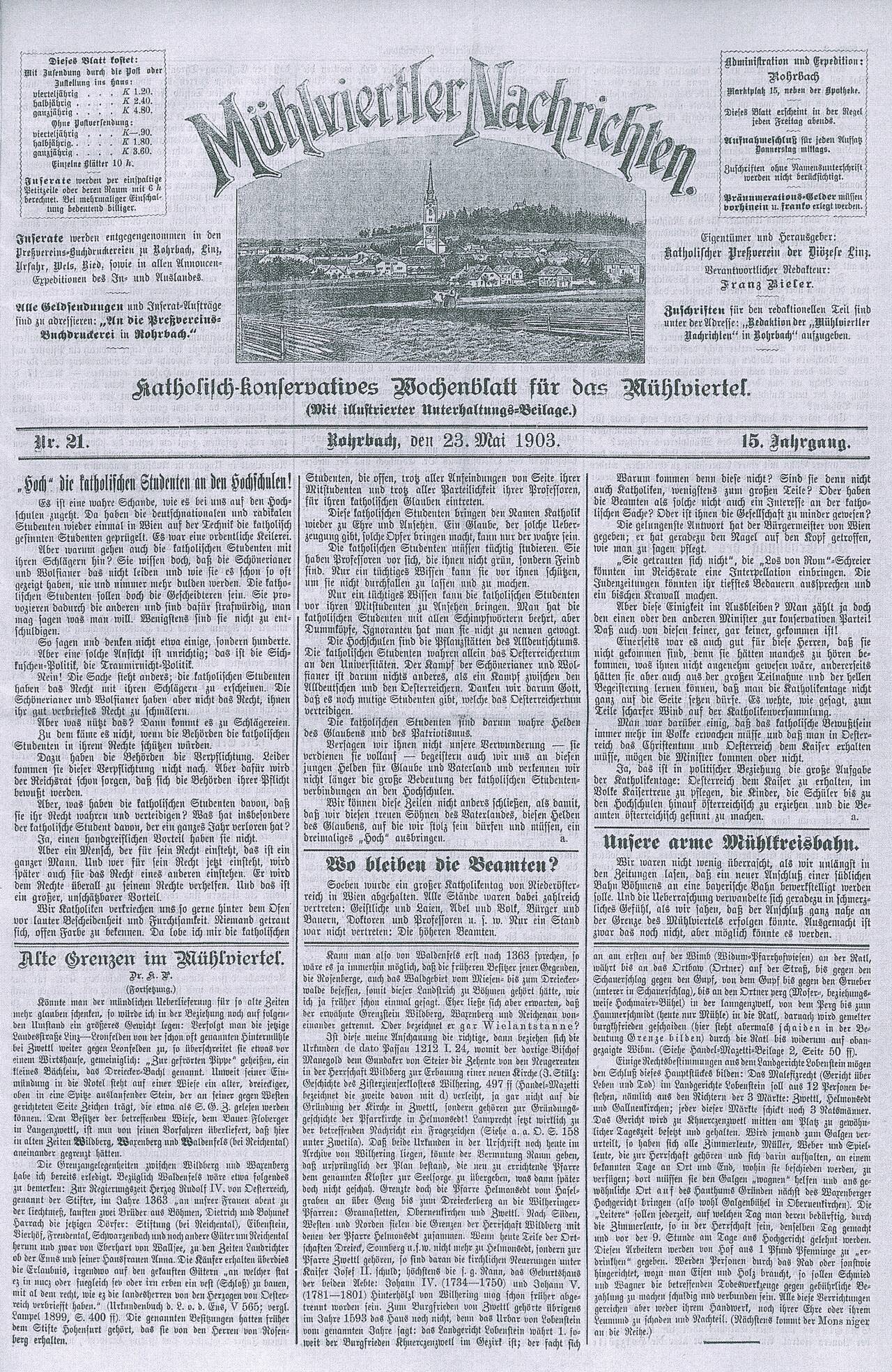 Schwarzenbach, Stiftung, Vierhöf, Zeitungsartikel